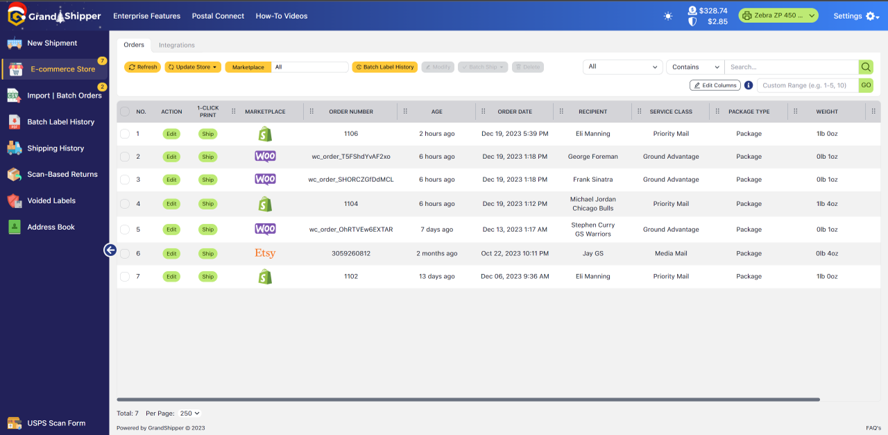 Grandshipper App